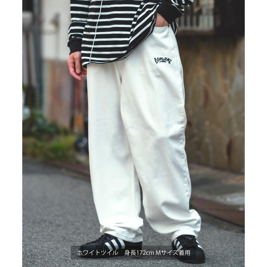 バギーパンツ メンズ ヒッププリント バックプリント ワイドパンツ デニム ツイル イージーパンツ ジーンズ タギング 大きめ アメカジ スケーター ストリート | improves | 11