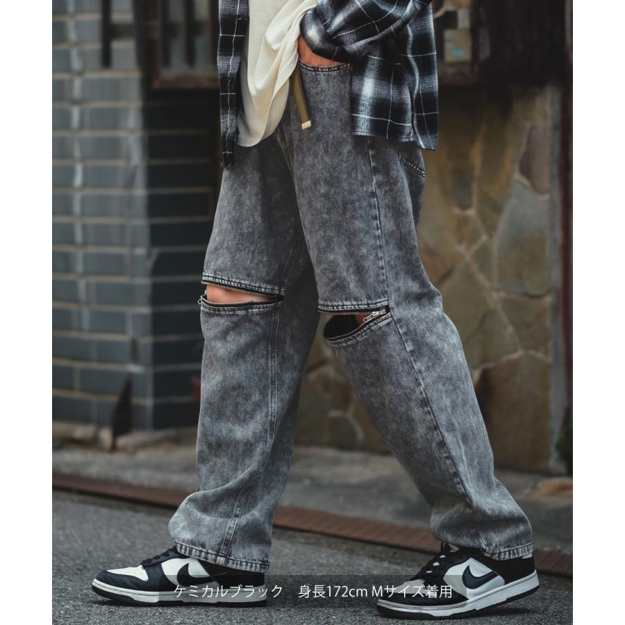 improves バギーパンツ メンズ ケミカルウォッシュ ZIP improves バギーパンツ メンズ ケミカルウォッシュ ZIP