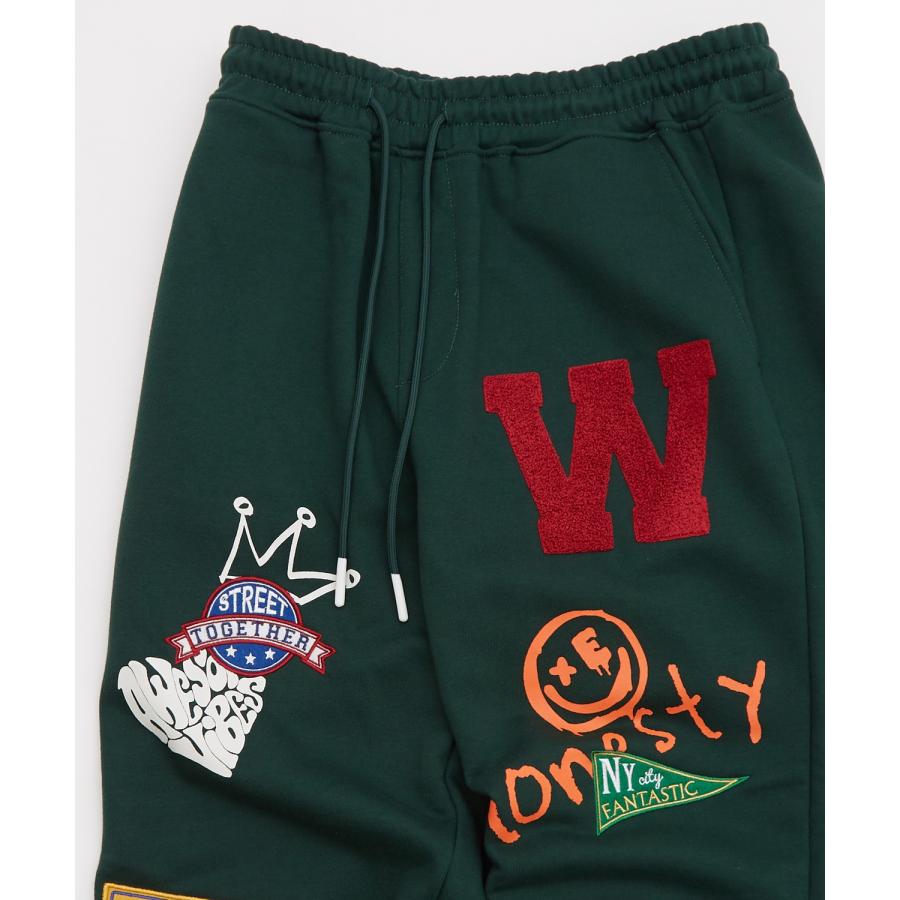 スウェットパンツ メンズ ワッペン 刺しゅう 裏毛 リブパンツ ジョガーパンツ スエット オーバーサイズ シンプル スポーティー ストリート スケーター | improves | 17