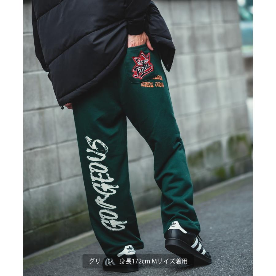 スウェットパンツ メンズ ワッペン 刺しゅう 裏毛 リブパンツ ジョガーパンツ スエット オーバーサイズ シンプル スポーティー ストリート スケーター | improves | 06
