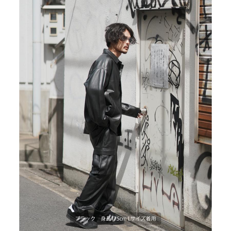 カーコート メンズ PU レザージャケット ライダースジャケット アウター ブルゾン ショートコート オーバーサイズ 大きめ アメカジ カジュアル ストリート 大人 | improves | 11