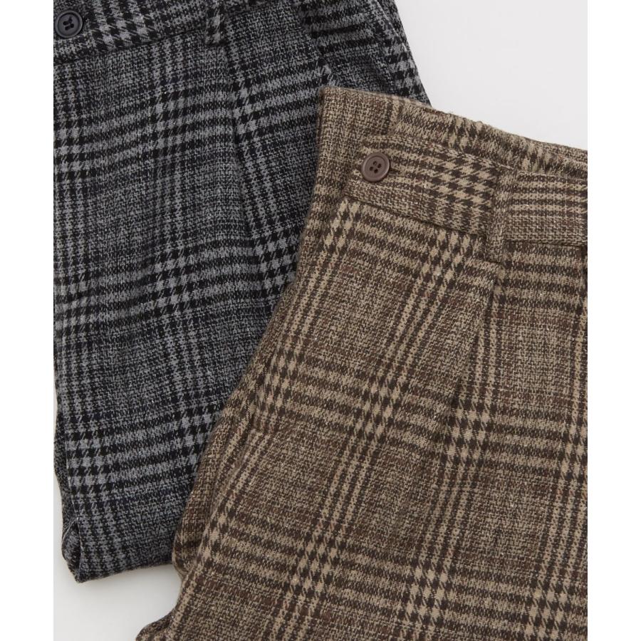 スラックス メンズ イージーパンツ グレンチェック 千鳥格子 テーパード 細身 イギリス トラッド シンプル ベーシック カジュアル ストリート きれいめ | improves | 14