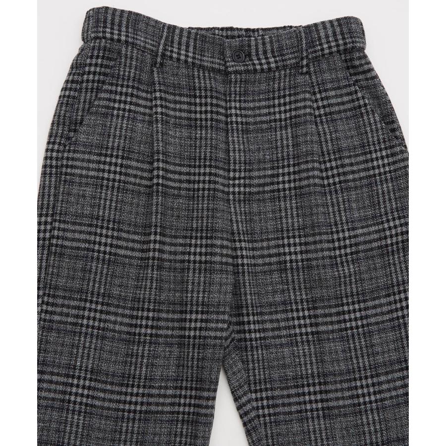 スラックス メンズ イージーパンツ グレンチェック 千鳥格子 テーパード 細身 イギリス トラッド シンプル ベーシック カジュアル ストリート きれいめ | improves | 15