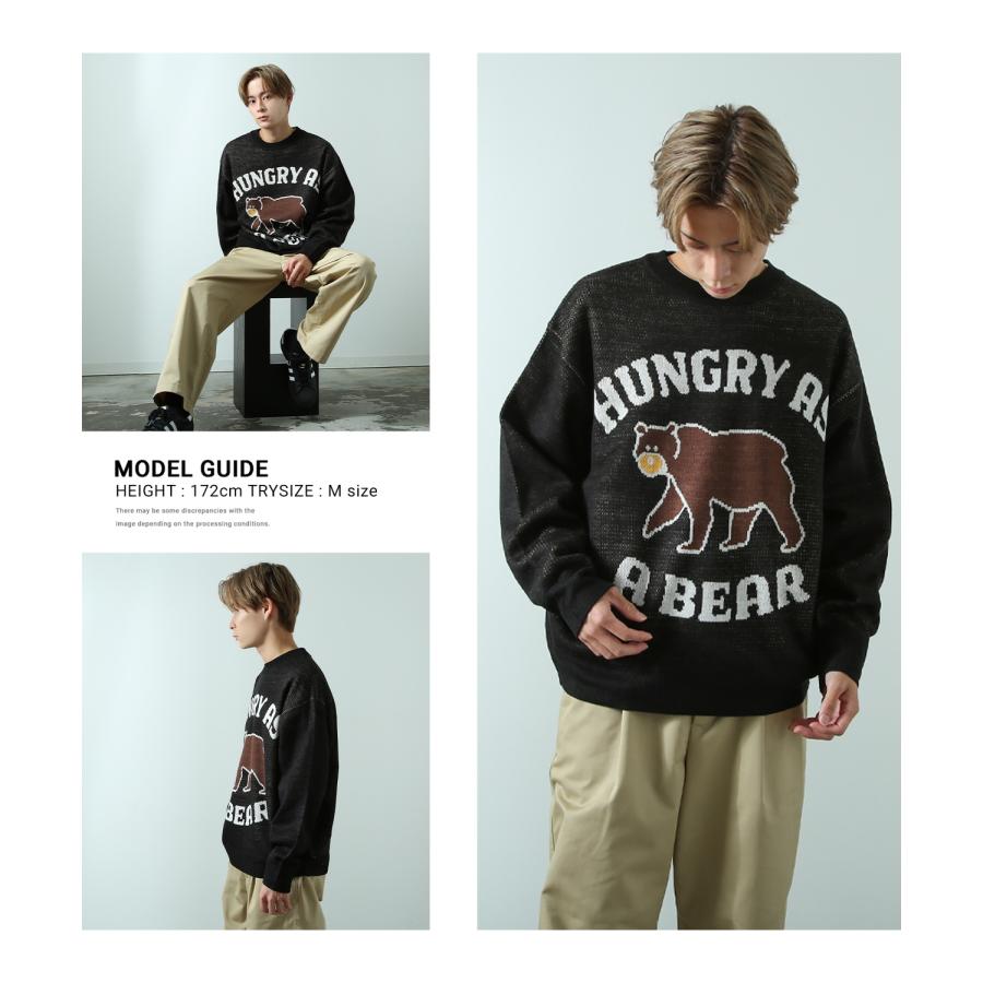 ニットセーター メンズ クルーネック グラフィック ジャガード オーバーサイズ ビッグサイズ 大きいサイズ ゆったり カジュアル ストリート アメカジ 韓国 | improves | 20