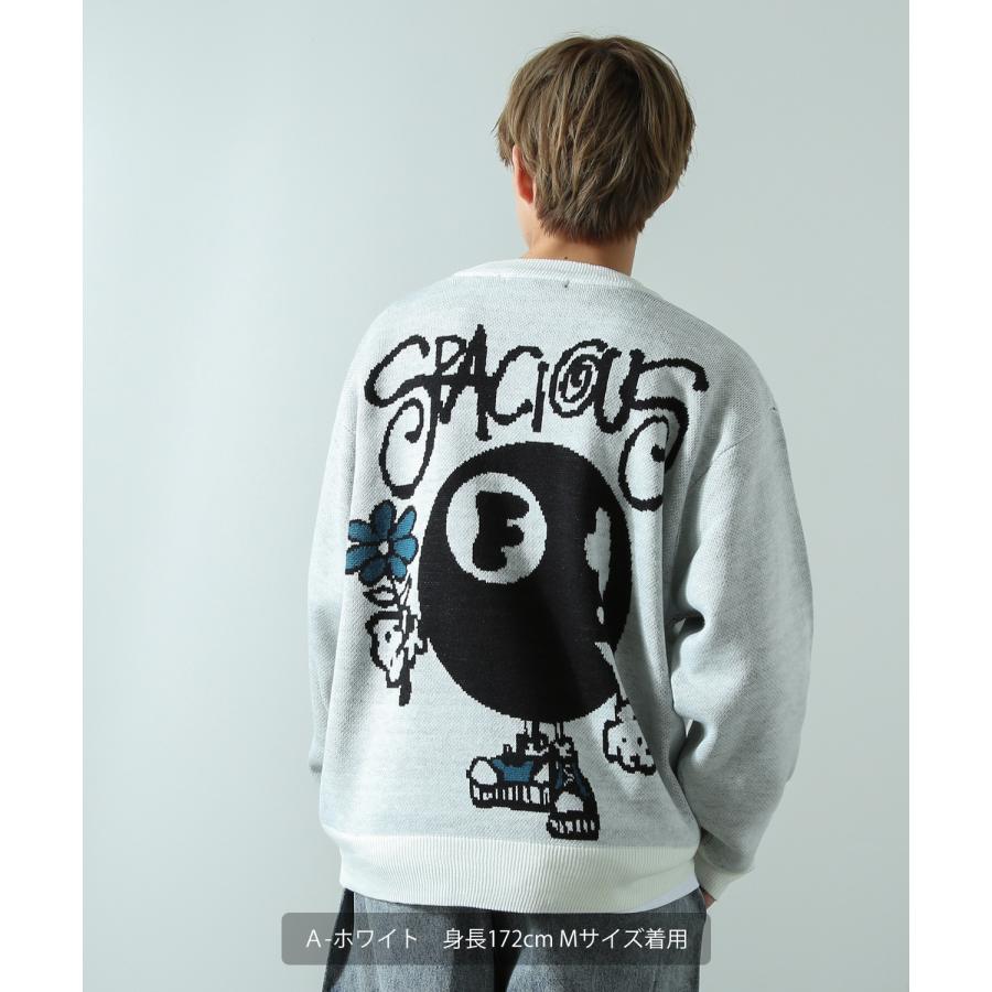 ニットセーター メンズ クルーネック グラフィック ジャガード オーバーサイズ ビッグサイズ 大きいサイズ ゆったり カジュアル ストリート アメカジ 韓国 | improves | 10