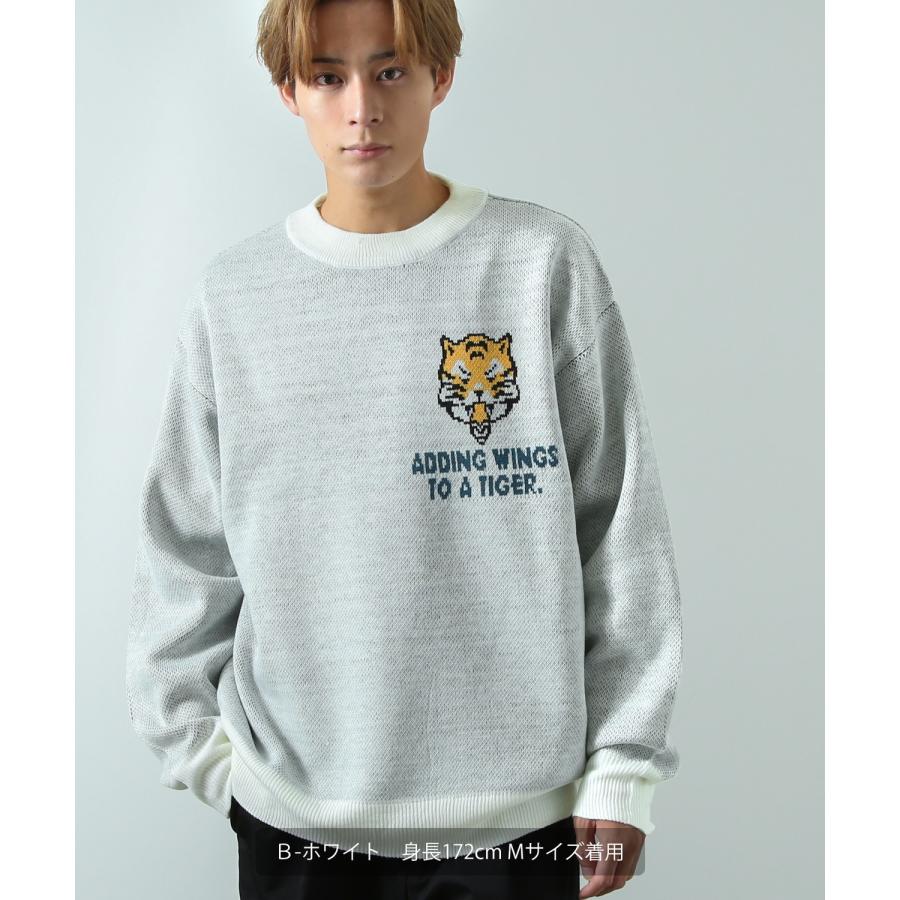 ニットセーター メンズ クルーネック グラフィック ジャガード オーバーサイズ ビッグサイズ 大きいサイズ ゆったり カジュアル ストリート アメカジ 韓国 | improves | 15