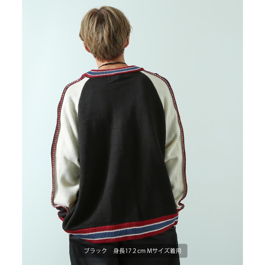 カーディガン メンズ グラフィック 刺しゅう スーベニア スカジャン ニット オーバーサイズ ビッグサイズ 大きいサイズ ゆったり ストリート 韓国 古着 | improves | 06