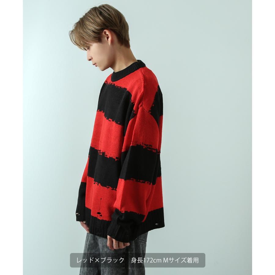 improves（インプローブス） ダメージ ボーダー ニット メンズ