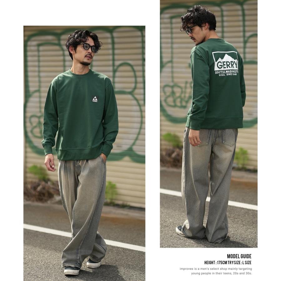 トレーナー メンズ GERRY ジェリー クルーネック 裏起毛 スウェット バックプリント ボックスロゴ 大きいサイズ オーバーサイズ ゆったり アウトドア ストリート | GERRY | 18