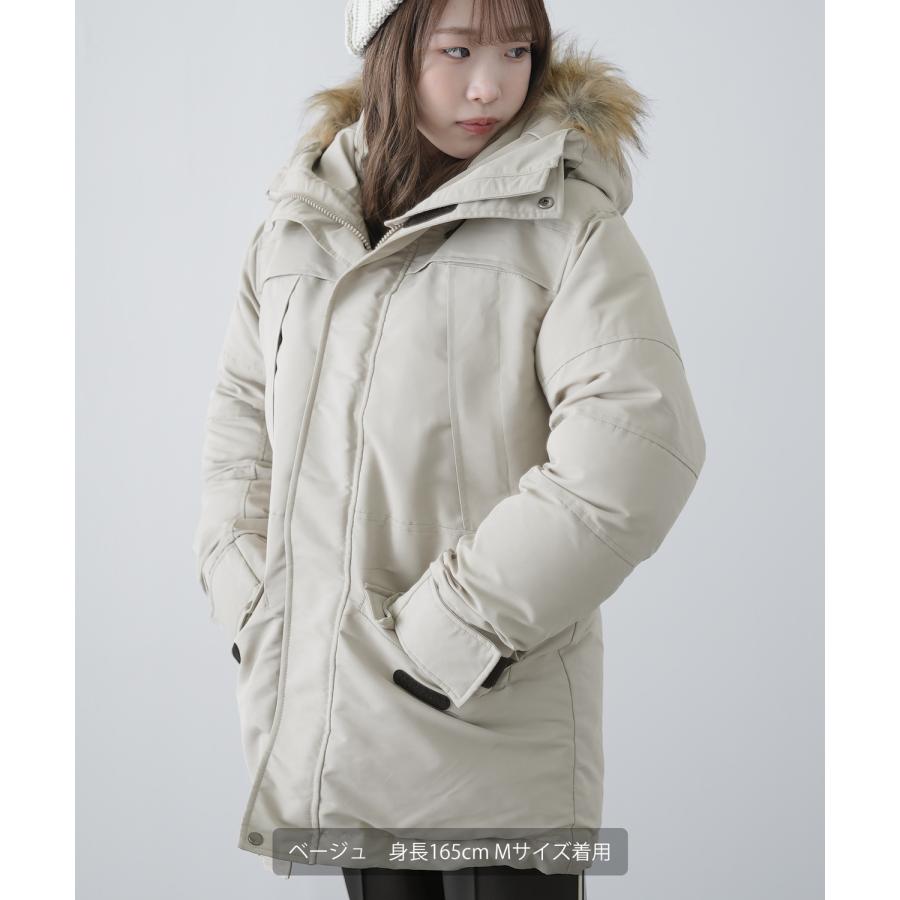 エコダウンジャケット メンズ レディース 中綿 タスラン ファーパーカー ダウンコート ミリタリー アウター 防寒 オーバーサイズ カジュアル アメカジ | improves | 16