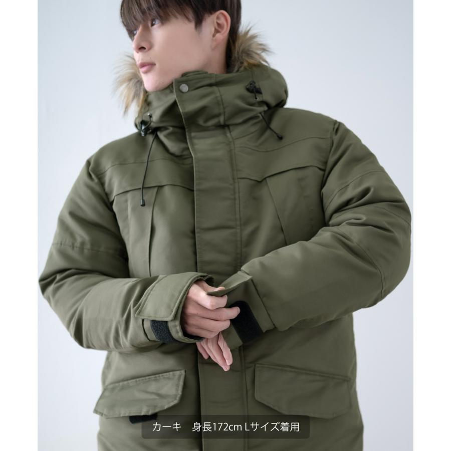 エコダウンジャケット メンズ レディース 中綿 タスラン ファーパーカー ダウンコート ミリタリー アウター 防寒 オーバーサイズ カジュアル アメカジ | improves | 11