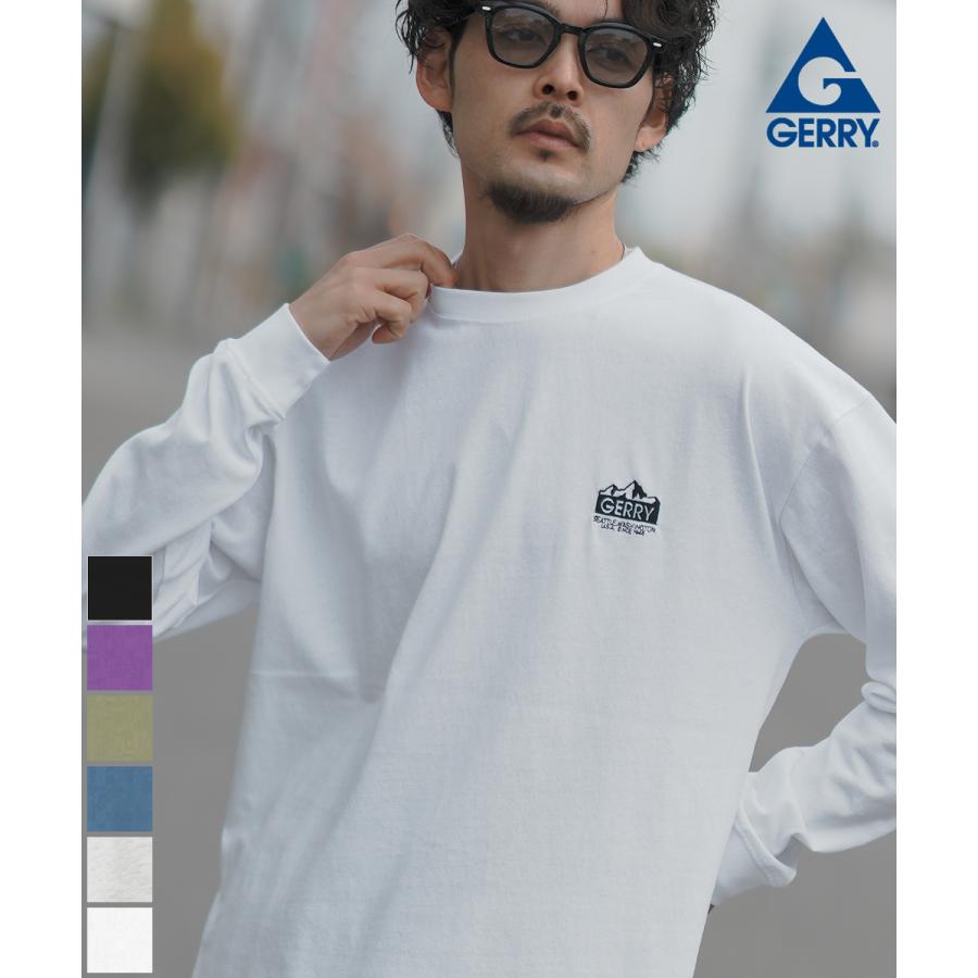 長袖Tシャツ メンズ GERRY ジェリー 別注 ワンポイント 刺しゅう ロンT カットソー バックプリント ワンポイントプリント アウトドア ストリート アメカジ | GERRY