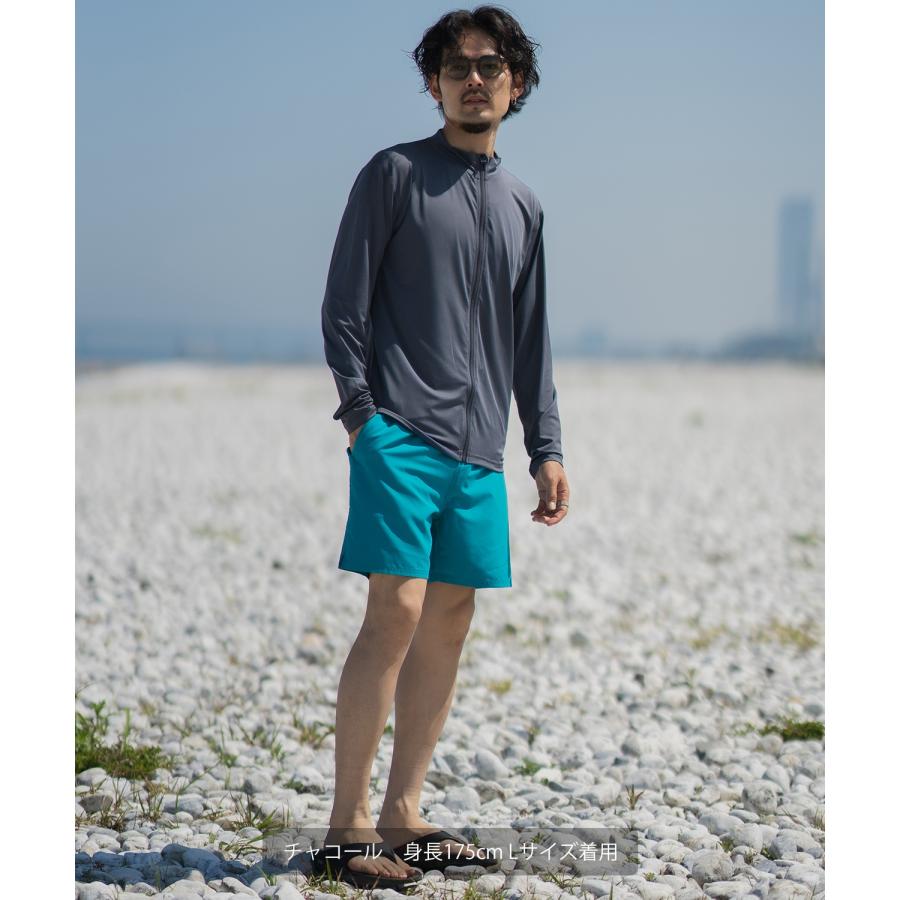 ラッシュガード メンズ フロントジップ ジップアップ ライトアウター 水着 海水浴  アメカジ カジュアル サーフ サーファー ストリート 西海岸 大人カジュアル | improves | 20