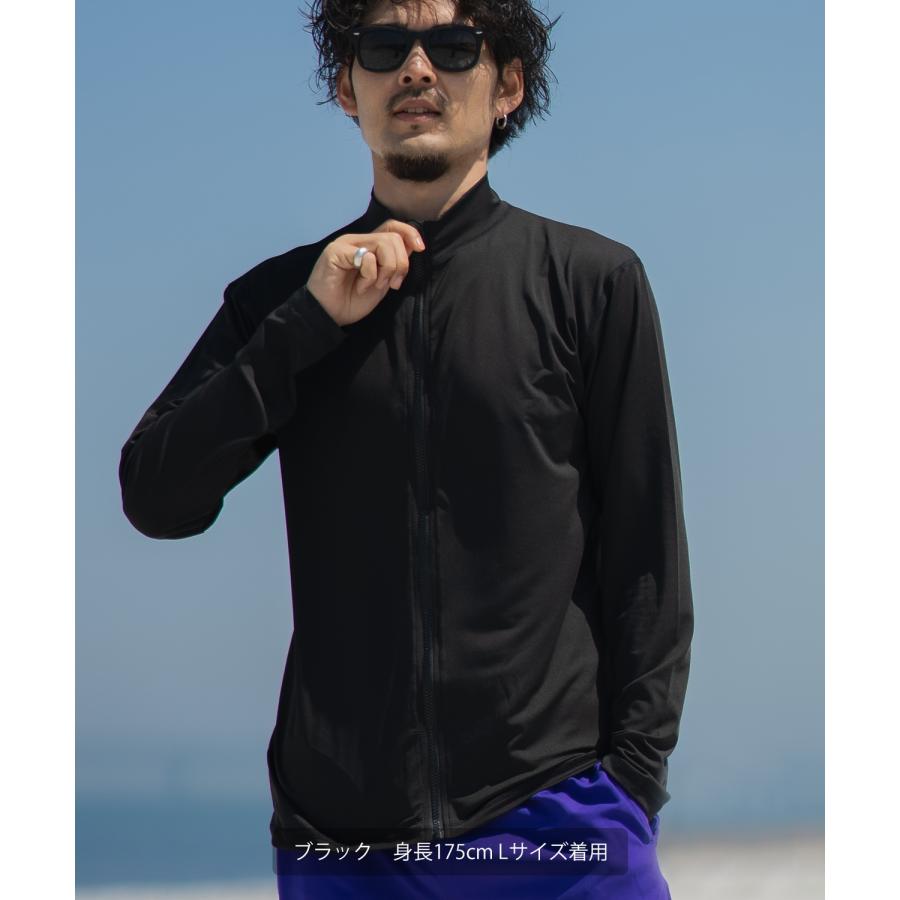 ラッシュガード メンズ フロントジップ ジップアップ ライトアウター 水着 海水浴  アメカジ カジュアル サーフ サーファー ストリート 西海岸 大人カジュアル | improves | 09