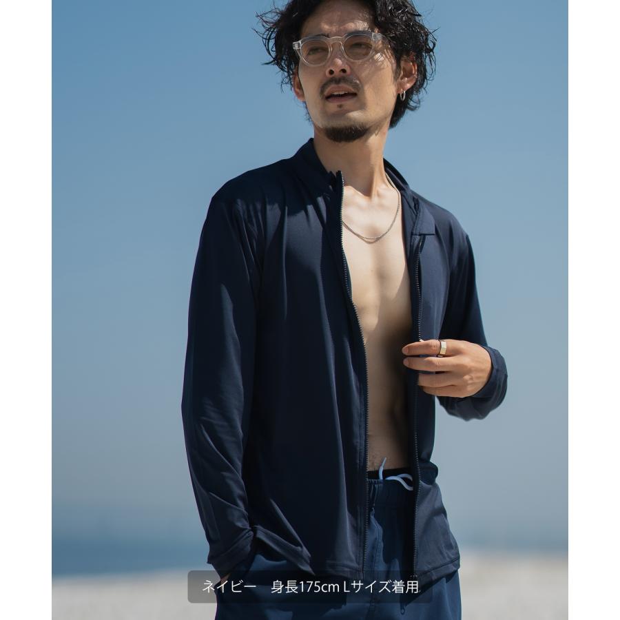 ラッシュガード メンズ フロントジップ ジップアップ ライトアウター 水着 海水浴  アメカジ カジュアル サーフ サーファー ストリート 西海岸 大人カジュアル | improves | 13