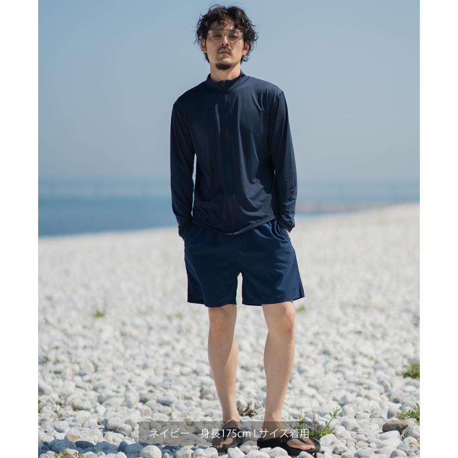 ラッシュガード メンズ フロントジップ ジップアップ ライトアウター 水着 海水浴  アメカジ カジュアル サーフ サーファー ストリート 西海岸 大人カジュアル | improves | 14