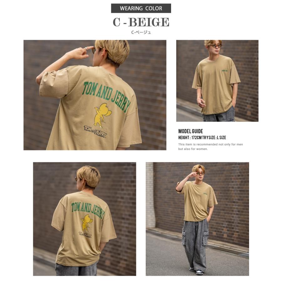 半袖Tシャツ メンズ TOM&JERRY トムとジェリー プリント カットソー カートゥーン 大きめ アメカジ カジュアル スケーター ストリート 古着MIX | improves | 23