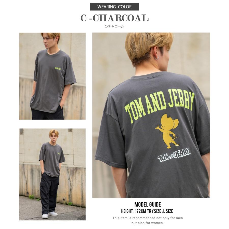 半袖Tシャツ メンズ TOM&JERRY トムとジェリー プリント カットソー カートゥーン 大きめ アメカジ カジュアル スケーター ストリート 古着MIX | improves | 24