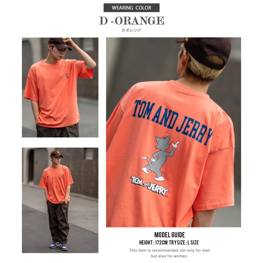 半袖Tシャツ メンズ TOM&JERRY トムとジェリー プリント カットソー カートゥーン 大きめ アメカジ カジュアル スケーター ストリート 古着MIX | improves | 26