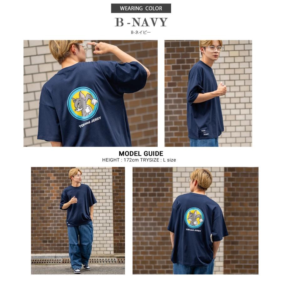半袖Tシャツ メンズ TOM&JERRY トムとジェリー プリント カットソー カートゥーン 大きめ アメカジ カジュアル スケーター ストリート 古着MIX | improves | 20