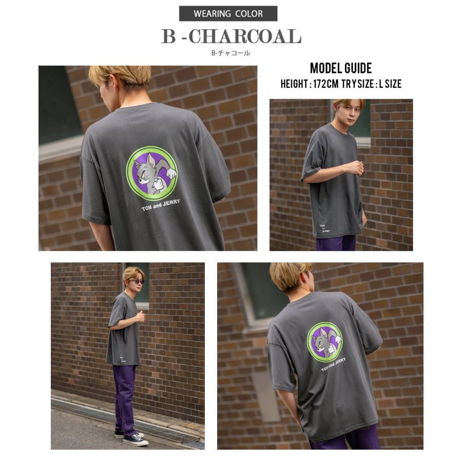 半袖Tシャツ メンズ TOM&JERRY トムとジェリー プリント カットソー カートゥーン 大きめ アメカジ カジュアル スケーター ストリート 古着MIX | improves | 21