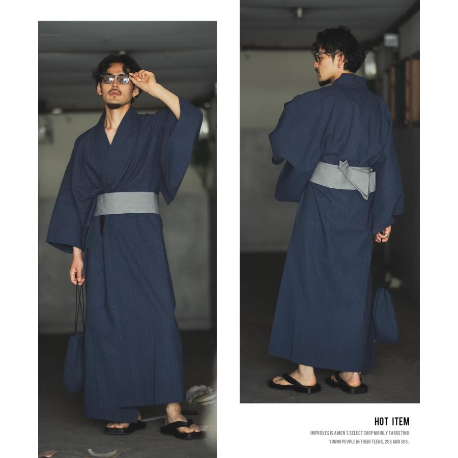 浴衣 メンズ 帯 下駄 扇子 信玄袋 ワンタッチ角帯 夏 祭り 縁日 日本 着物 ブラック ネイビー | improves | 17