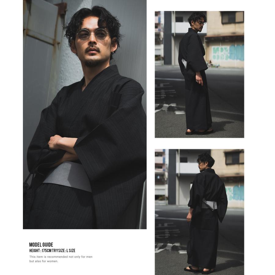 浴衣 メンズ 帯 下駄 扇子 信玄袋 ワンタッチ角帯 夏 祭り 縁日 日本 着物 ブラック ネイビー | improves | 07