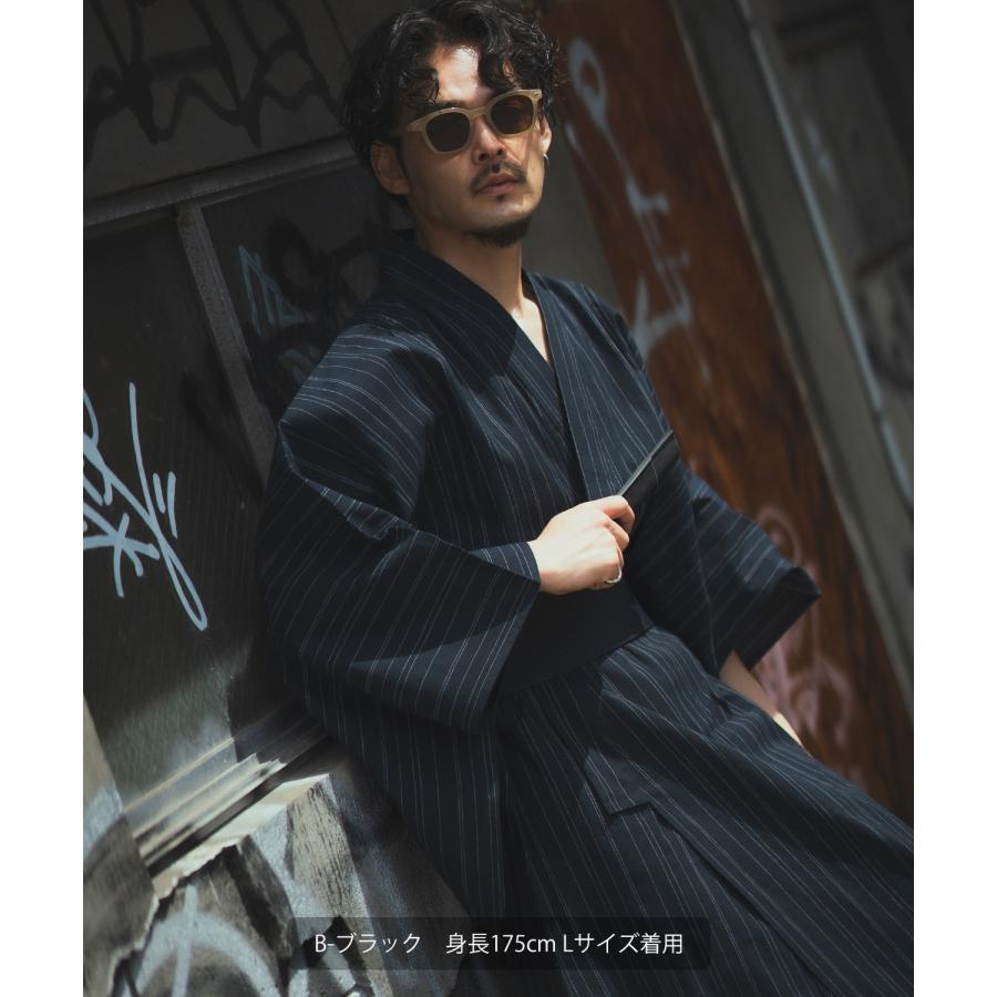 浴衣 メンズ 帯 下駄 扇子 信玄袋 ワンタッチ角帯 夏 祭り 縁日 日本 着物 ブラック ネイビー | improves | 08