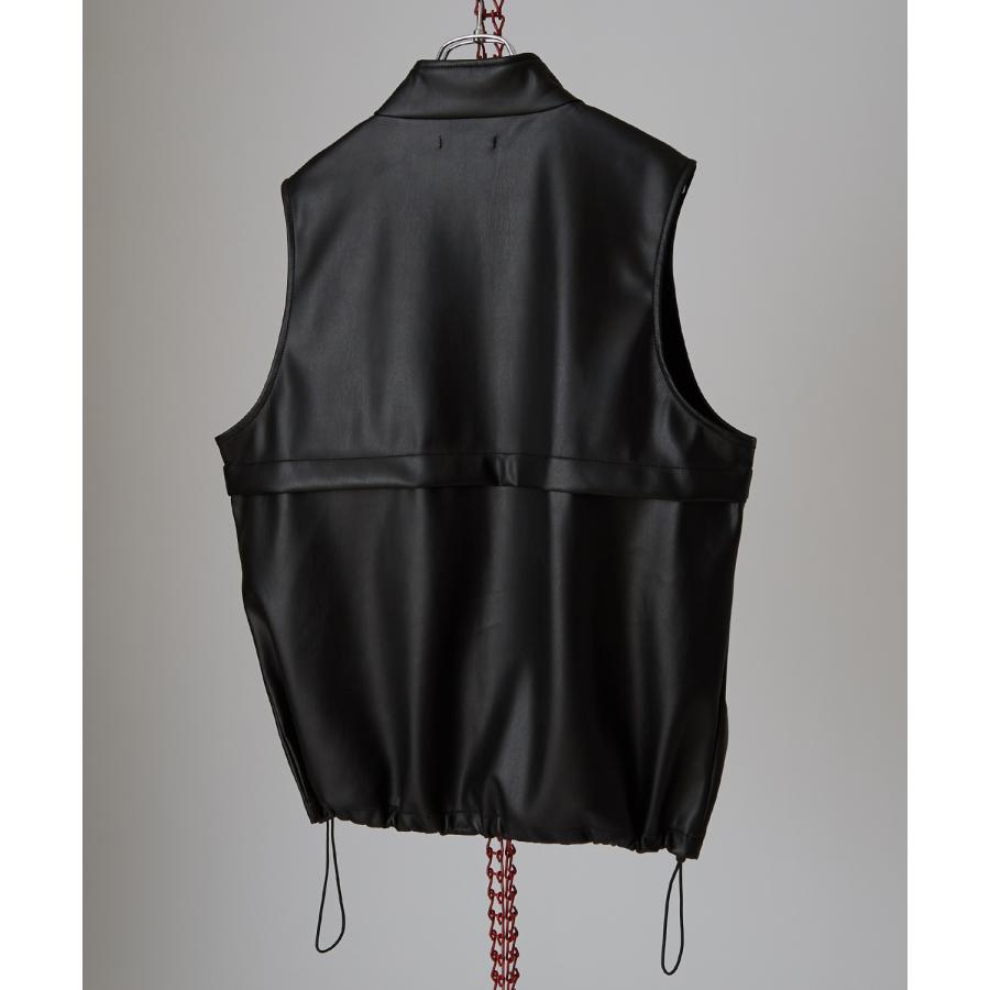 ベスト メンズ レザーベスト ライダース レイヤード 重ね着 合皮 シンセティックレザー PUレザー アメカジ カジュアル  韓国ファッション 古着MIX きれいめ | improves | 13