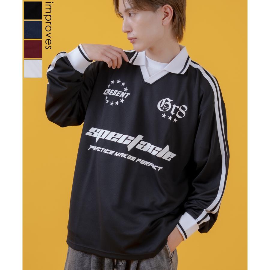 improves Tシャツ メンズ 長袖 サッカーシャツ ゲームシャツ