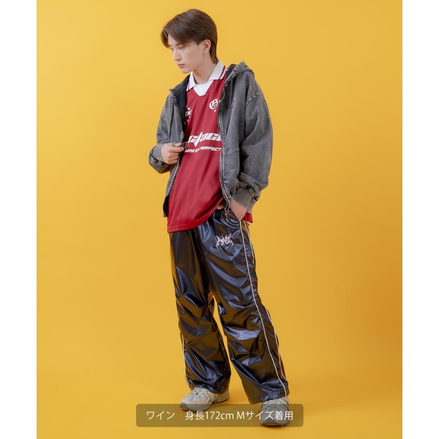 Tシャツ メンズ 長袖 サッカーシャツ ゲームシャツ ポロシャツ ロンT アメカジ カジュアル ストリート スケーター 韓国ファッション 古着MIX | improves | 17