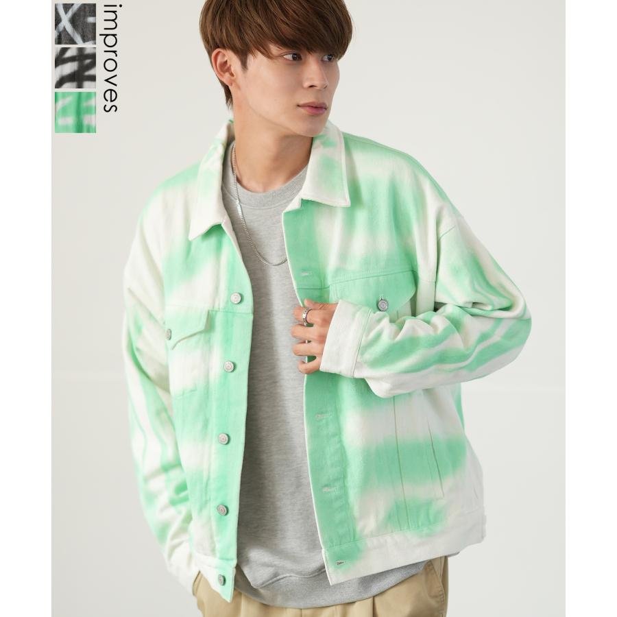 デニムジャケット メンズ スプレー加工 Gジャン ジージャン ブルゾン アウター ゆったり アメカジ カジュアル ストリート スケーター 韓国ファッション | improves