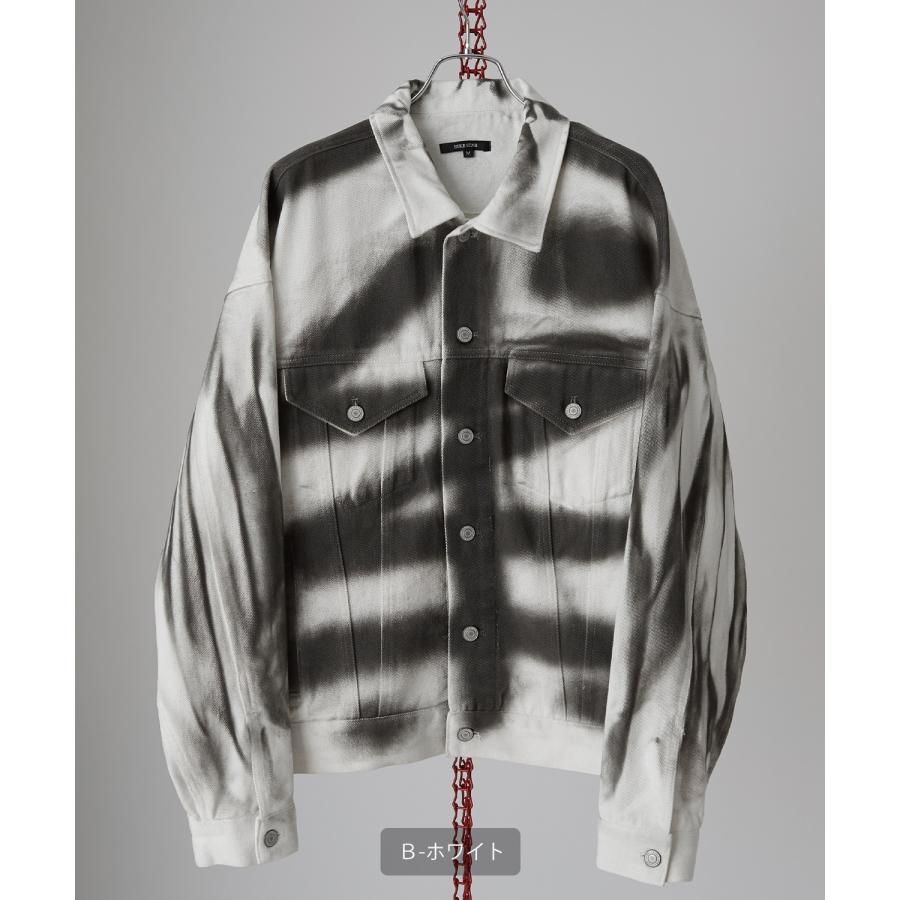 デニムジャケット メンズ スプレー加工 Gジャン ジージャン ブルゾン アウター ゆったり アメカジ カジュアル ストリート スケーター 韓国ファッション | improves | 18