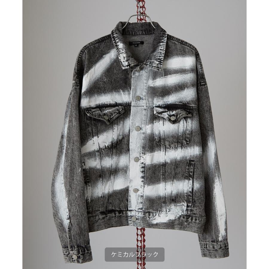 デニムジャケット メンズ スプレー加工 Gジャン ジージャン ブルゾン アウター ゆったり アメカジ カジュアル ストリート スケーター 韓国ファッション | improves | 19