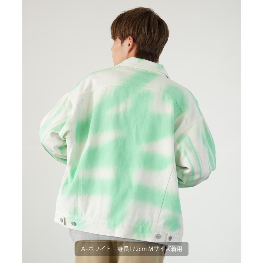 デニムジャケット メンズ スプレー加工 Gジャン ジージャン ブルゾン アウター ゆったり アメカジ カジュアル ストリート スケーター 韓国ファッション | improves | 05