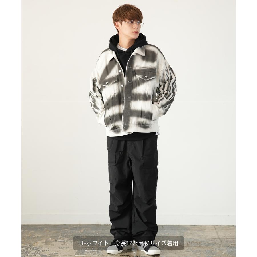 デニムジャケット メンズ スプレー加工 Gジャン ジージャン ブルゾン アウター ゆったり アメカジ カジュアル ストリート スケーター 韓国ファッション | improves | 11