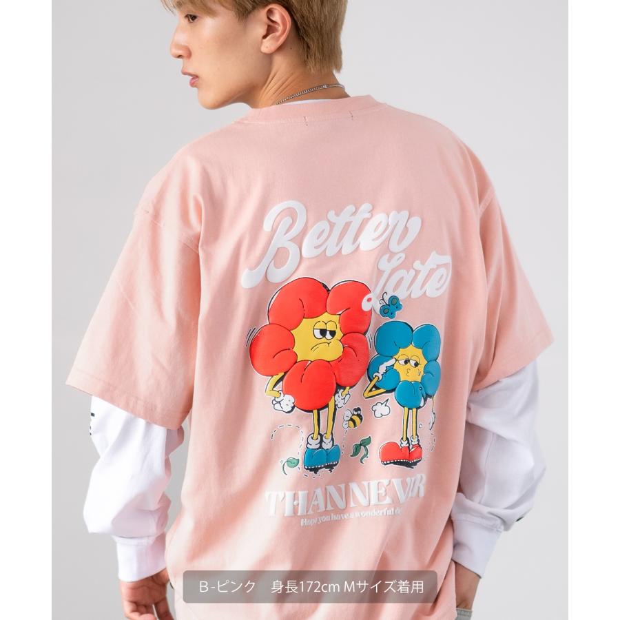 Tシャツ メンズ 重ね着 レイヤード アンサンブル プリントTシャツ 半袖Tシャツ 長袖Tシャツ ロンT ゆったり アメカジ カジュアル ストリート スケーター | improves | 20