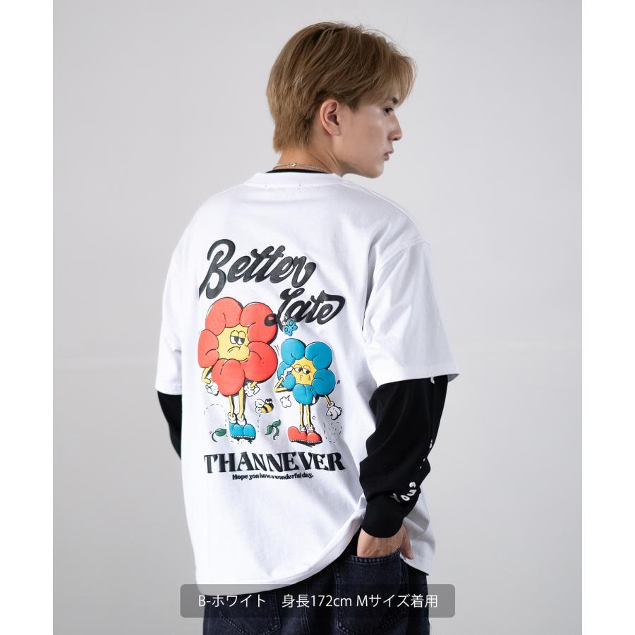 Tシャツ メンズ 重ね着 レイヤード アンサンブル プリントTシャツ 半袖Tシャツ 長袖Tシャツ ロンT ゆったり アメカジ カジュアル ストリート スケーター | improves | 14