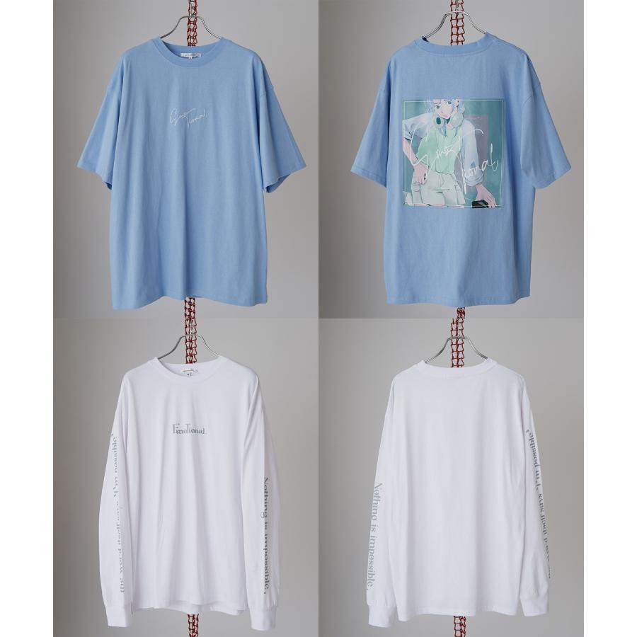 Tシャツ メンズ 重ね着 レイヤード アンサンブル プリントTシャツ 半袖Tシャツ 長袖Tシャツ ロンT ゆったり アメカジ カジュアル ストリート スケーター | improves | 20