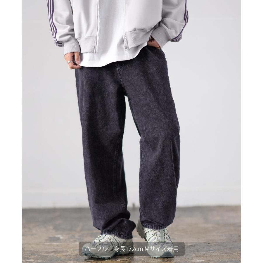 デニムパンツ メンズ ダメージ クラッシュ バギーパンツ ジーンズ ワイドパンツ 大きいサイズ ゆったり アメカジ カジュアル ストリート スケーター 韓国 | improves | 14