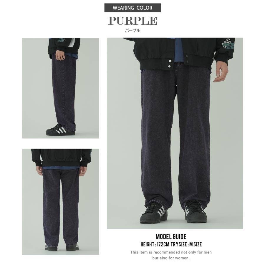 デニムパンツ メンズ ダメージ クラッシュ バギーパンツ ジーンズ ワイドパンツ 大きいサイズ ゆったり アメカジ カジュアル ストリート スケーター 韓国 | improves | 20