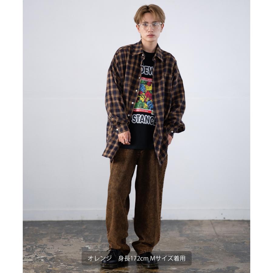 デニムパンツ メンズ ダメージ クラッシュ バギーパンツ ジーンズ ワイドパンツ 大きいサイズ ゆったり アメカジ カジュアル ストリート スケーター 韓国 | improves | 07