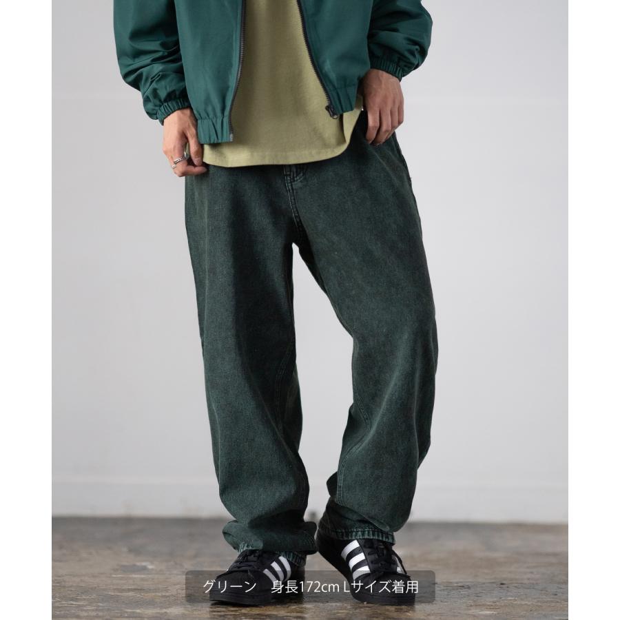 デニムパンツ メンズ ダメージ クラッシュ バギーパンツ ジーンズ ワイドパンツ 大きいサイズ ゆったり アメカジ カジュアル ストリート スケーター 韓国 | improves | 11