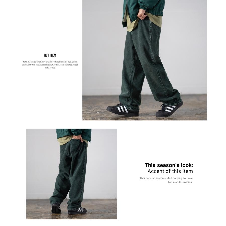 デニムパンツ メンズ ダメージ クラッシュ バギーパンツ ジーンズ ワイドパンツ 大きいサイズ ゆったり アメカジ カジュアル ストリート スケーター 韓国 | improves | 12