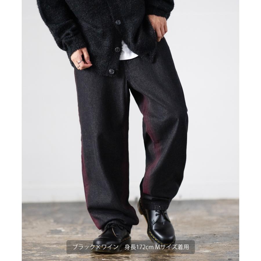 デニムパンツ メンズ スプレー加工 バギーパンツ ジーンズ ワイド イージーパンツ 大きいサイズ ゆったり アメカジ カジュアル ストリート スケーター 韓国 | improves | 14