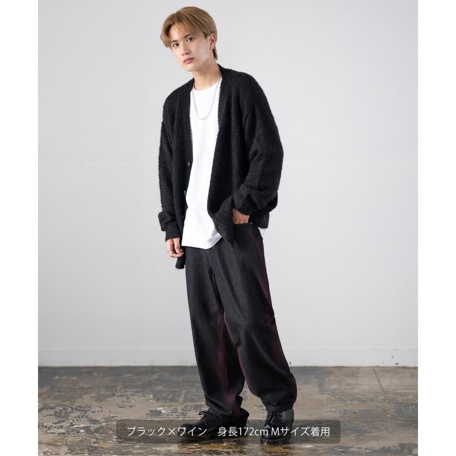 デニムパンツ メンズ スプレー加工 バギーパンツ ジーンズ ワイド イージーパンツ 大きいサイズ ゆったり アメカジ カジュアル ストリート スケーター 韓国 | improves | 17