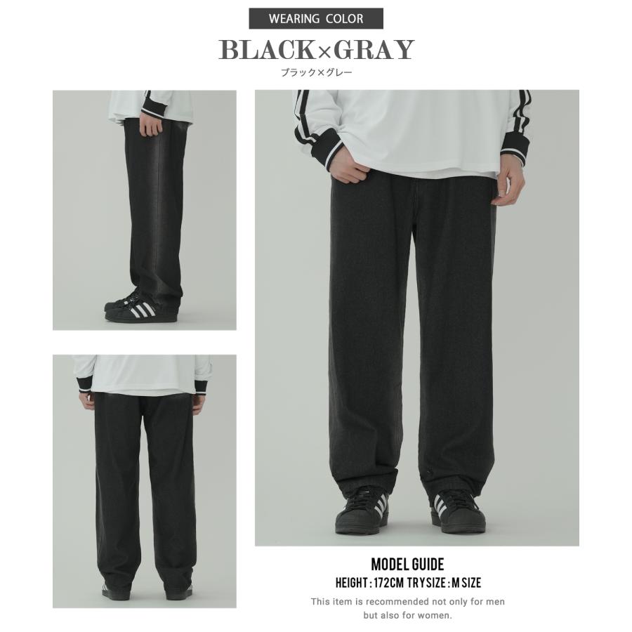 デニムパンツ メンズ スプレー加工 バギーパンツ ジーンズ ワイド イージーパンツ 大きいサイズ ゆったり アメカジ カジュアル ストリート スケーター 韓国 | improves | 19