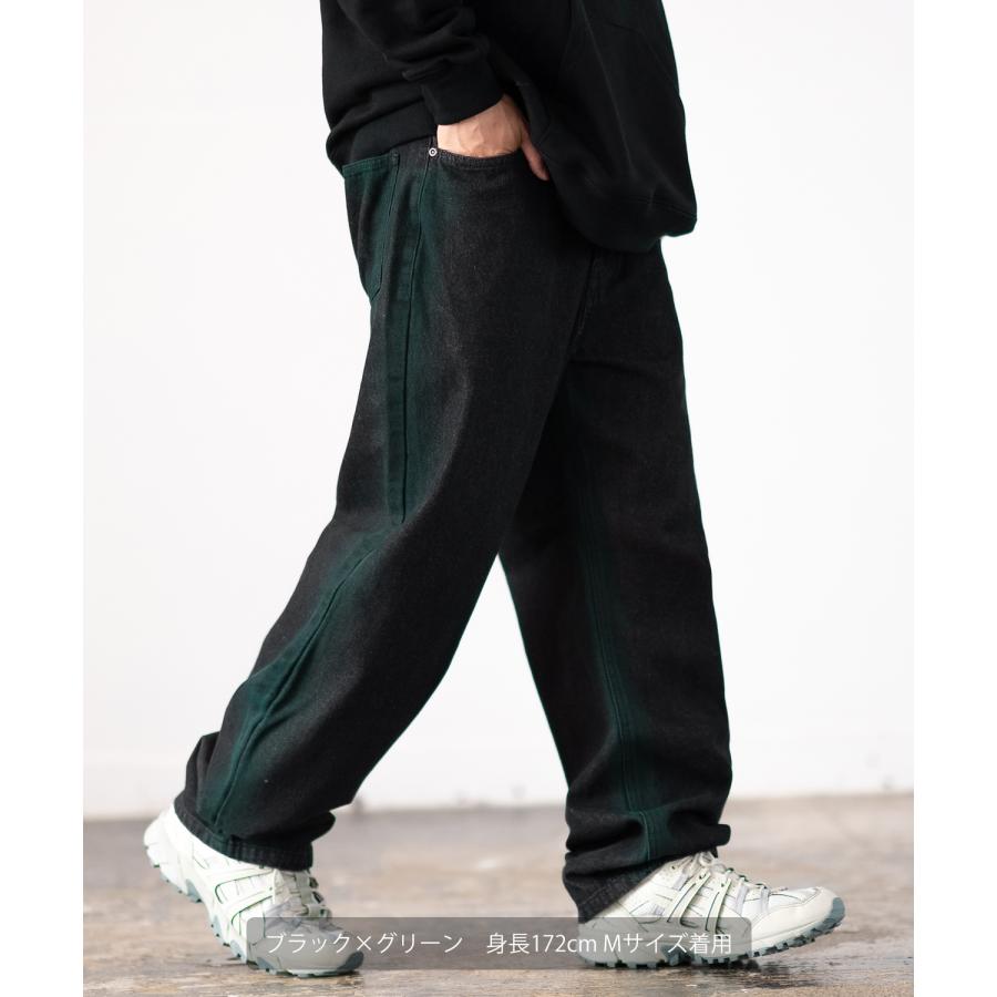 デニムパンツ メンズ スプレー加工 バギーパンツ ジーンズ ワイド イージーパンツ 大きいサイズ ゆったり アメカジ カジュアル ストリート スケーター 韓国 | improves | 11