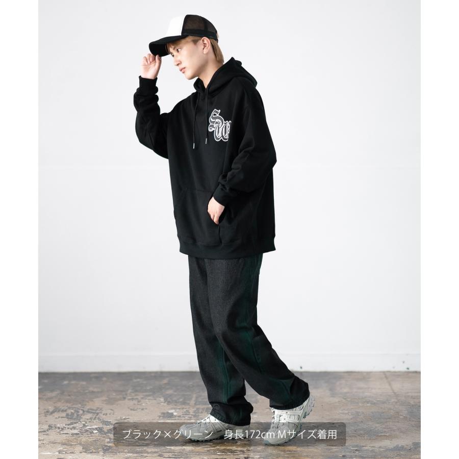 デニムパンツ メンズ スプレー加工 バギーパンツ ジーンズ ワイド イージーパンツ 大きいサイズ ゆったり アメカジ カジュアル ストリート スケーター 韓国 | improves | 13