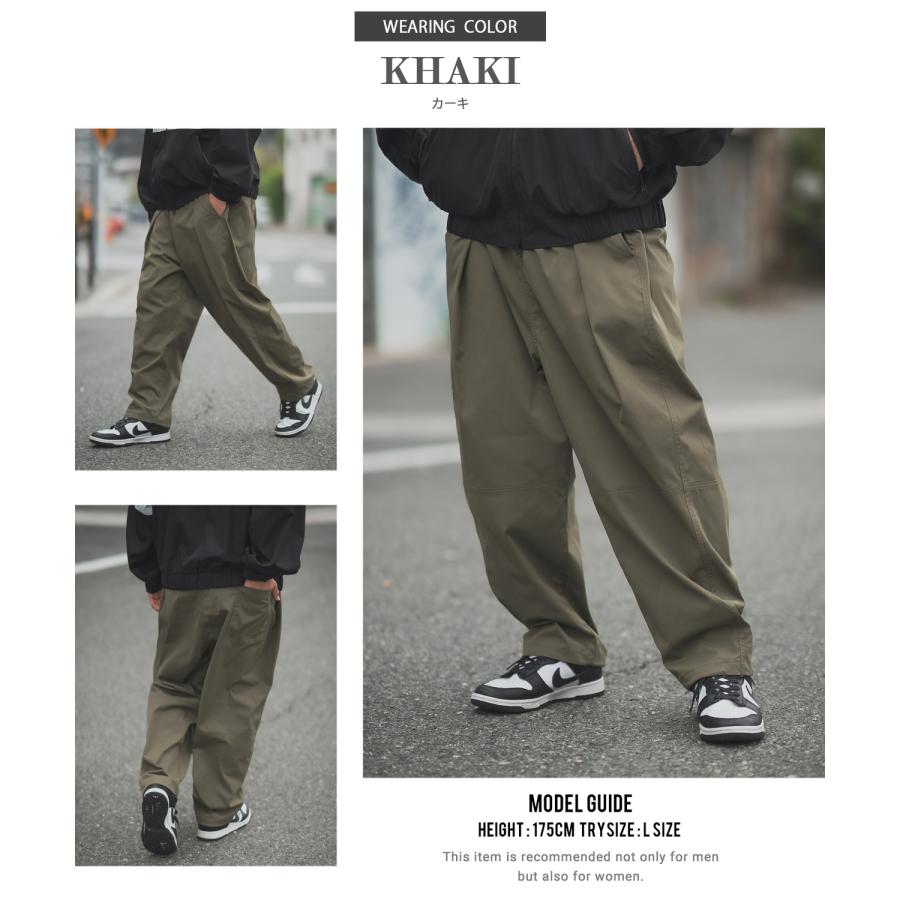 イージーパンツ メンズ バルーン ワイド ストレッチ チノパンツ タックパンツ ゆったり 大きめ カジュアル シンプル ベーシック 大人 アメカジ スケーター | improves | 18